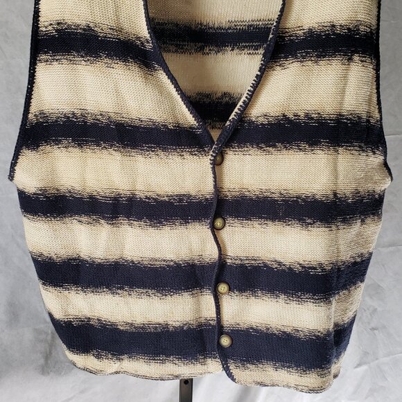 Structure Retro Cardigan 90s Sweater Button Vest Men XL Eclectic Grandpa V-Neck - Picture 5 of 16